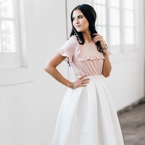 Rachel Parcell Classic Full Skirt in White/Medium